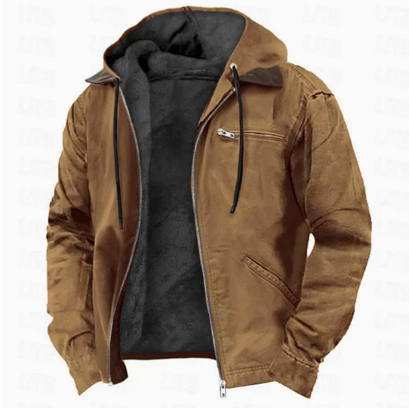 Men’s Fleece-Lined Zip-Pocket Jacket, Relaxed Fit