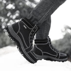 Brown Winter Mens Snow Boots Warm Plush Boots Waterproof Leather Ankle Boots Fashion Outdoor Non-slip Men's Hiking Boots Winter Ankle Snow Hiking Boots Warm Water Resistant Sport Shoes