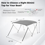 3-Bow/4-Bow Boat Bimini Top Sun Shade Boat Canopy with Storage Boot