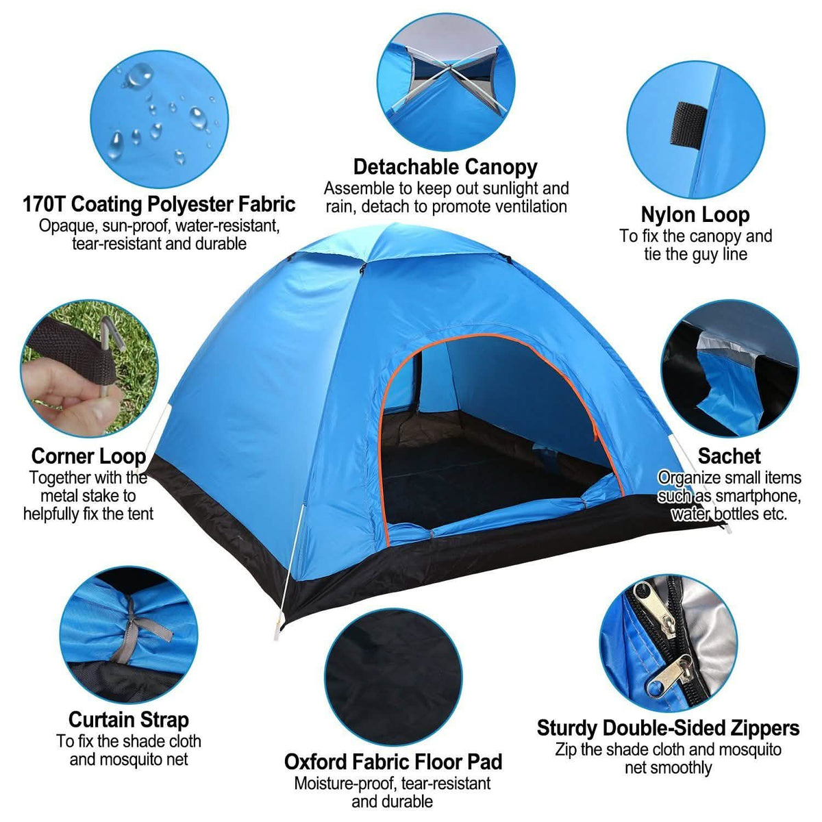 4 Persons Camping Waterproof Tent
