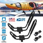 Title: 1 Pair Universal J-Bar Kayak Carrier 220LBS Load Heavy Duty Canoe Car Top Mount Carrier Roof Rack w/ 2Pcs Tie Down Straps