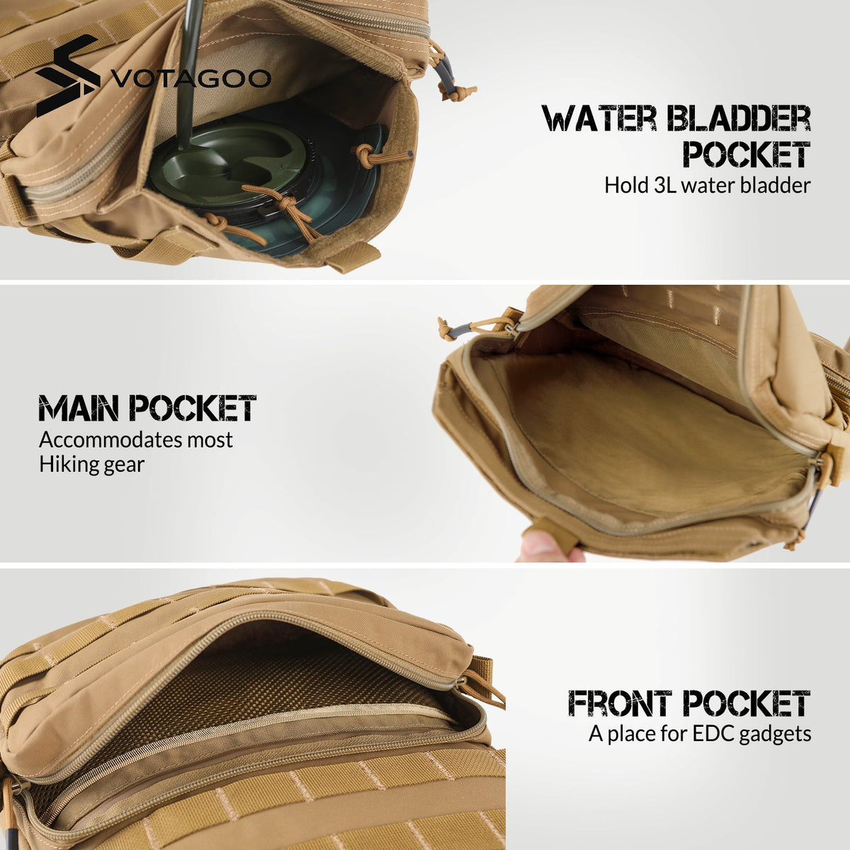 VOTAGOO® Tactical Molle Hydration Pack 3L