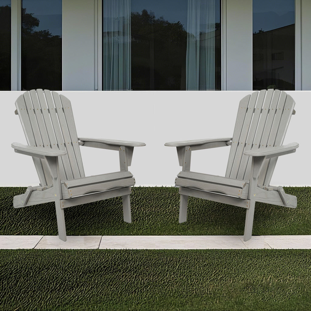 Lounge Patio Chair For Garden Outdoor Wooden Folding Adirondack Chair (Set of 2) Solid Cedar Wood Lounge Patio Chair For Garden