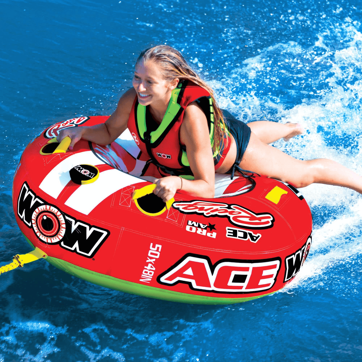 WOW Watersports Ace Racing Boat Tube 1 Person Inflatable Towable Tube