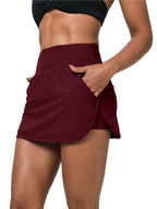 European And American Slim- Fit Quick-dry Tennis Skirt High Waist Slimming Running Fitness Skirt Anti-running Fake Two-piece Sports Yoga Skirt