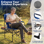 Folding Camping Chair with Side Table and Cup Holder
