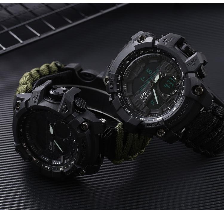 Military Survival  Men Watch With Compass/whistle /scraper/Waterproof 30M Outdoor Men Sports G Style -Shock Watch Relogio Masculino