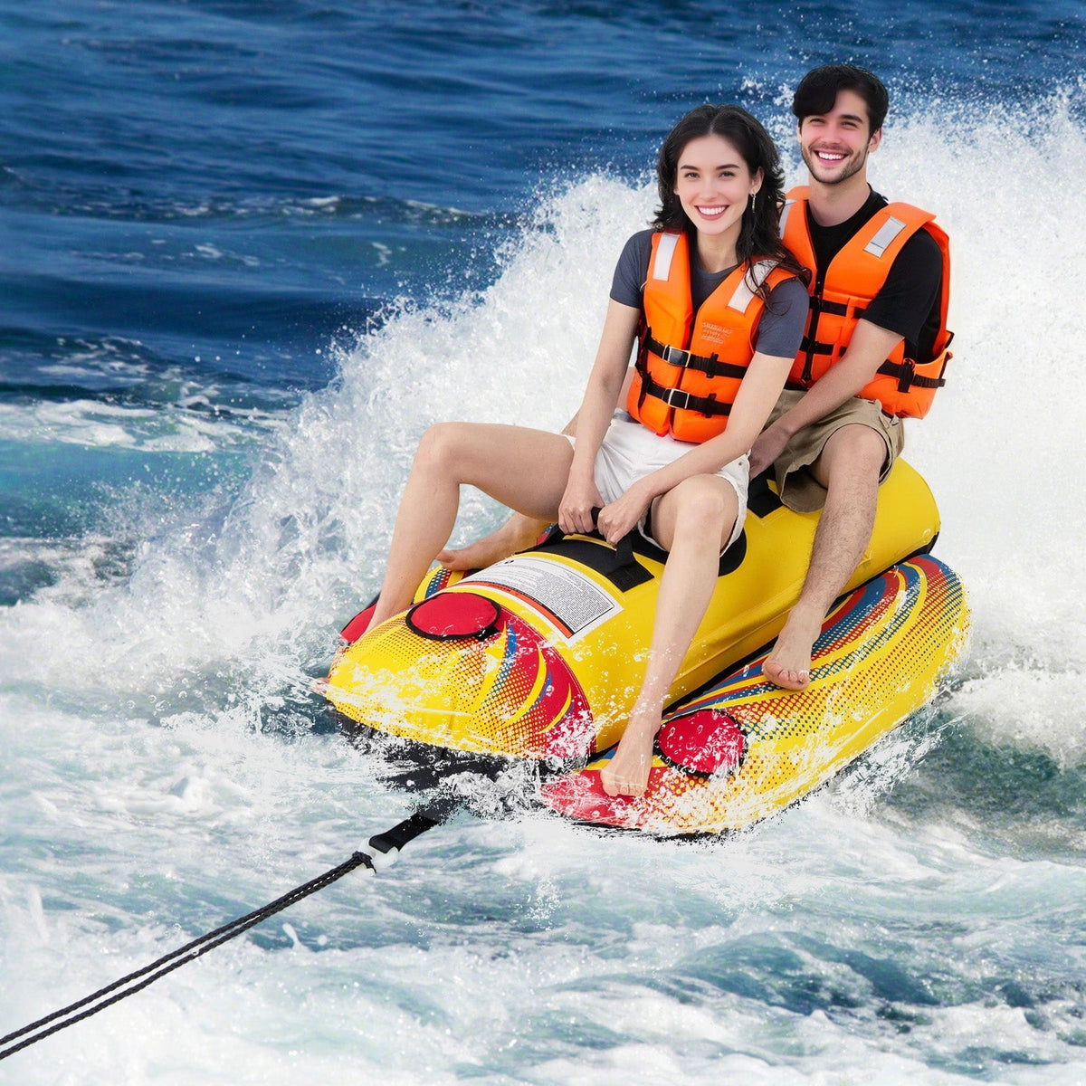 1 or 2 Person Inflatable Towable Tube Banana Boat for Boating