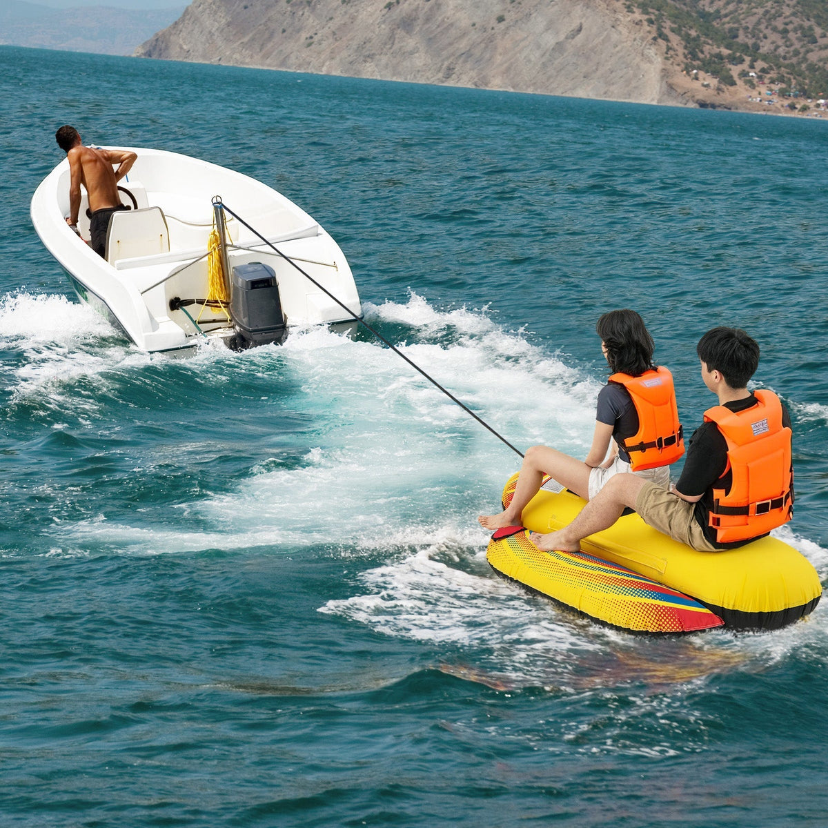 1 or 2 Person Inflatable Towable Tube Banana Boat for Boating
