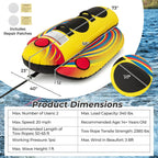 1 or 2 Person Inflatable Towable Tube Banana Boat for Boating