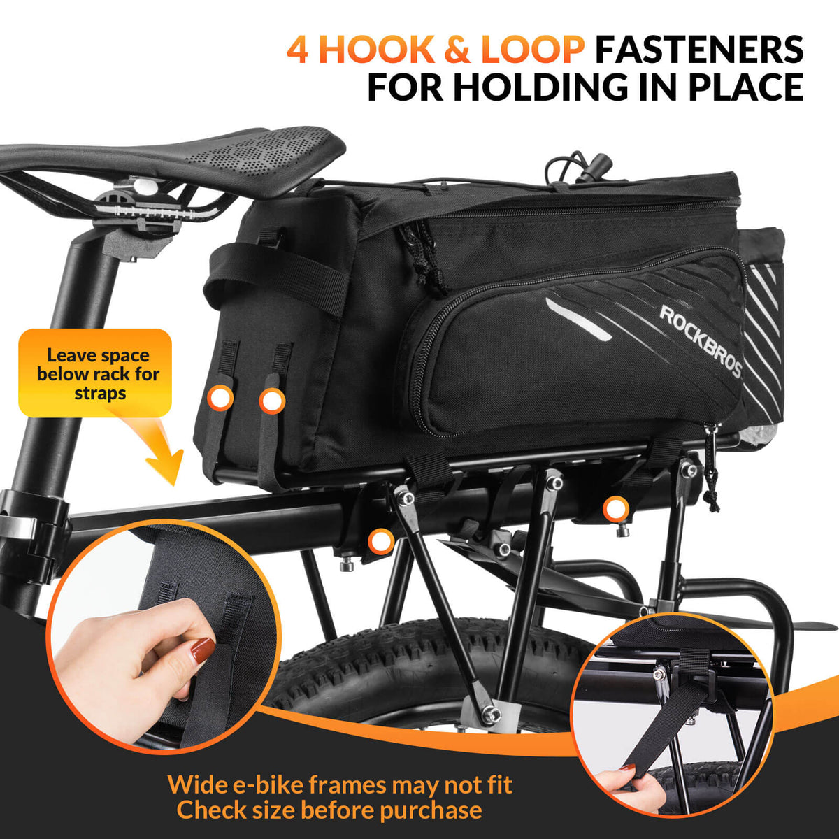 ROCKBROS 12L Bike Rack Bag with Rain Cover