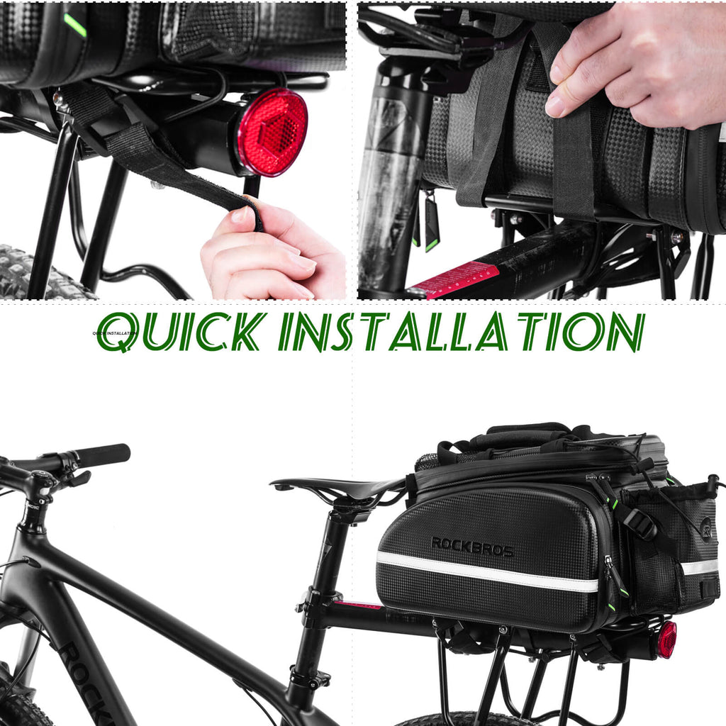 ROCKBROS Bike Rear Rack Bag Waterproof Multifunctional Bike Trunk Bag