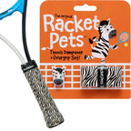 Zebra Black/White Tennis Overgrip Tape and Matching Shock Absorbing Dampener for Tennis Racket