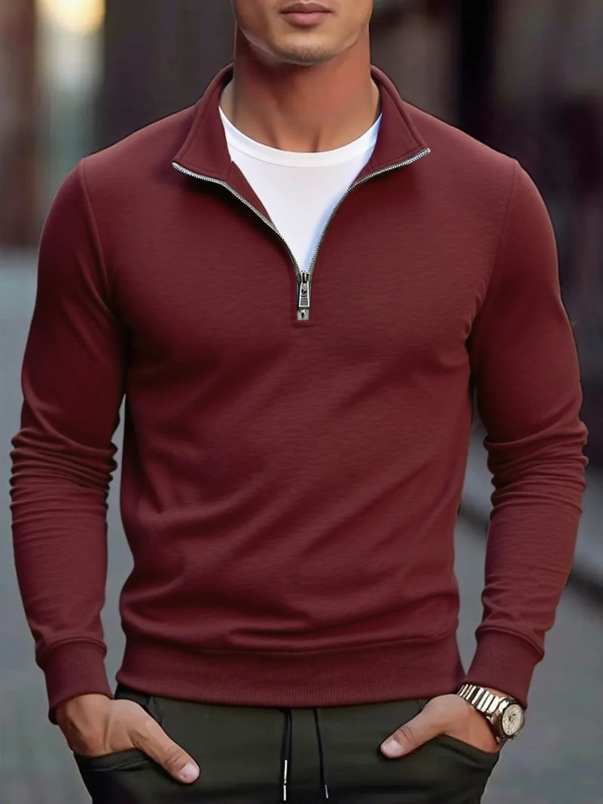 Men's Warm Sweatshirts Breathable Casual Sports Hiking Turtleneck Pullover Tops Men's Outdoor Mock Neck Tops Streetwear