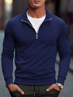 Men's Warm Sweatshirts Breathable Casual Sports Hiking Turtleneck Pullover Tops Men's Outdoor Mock Neck Tops Streetwear