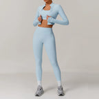 Women's 3-Piece Activewear Set – Sports Bra, Leggings & Long-Sleeve Top