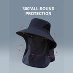 All-Season Outdoor Sun Hat | UV Protection Fishing Cap with Neck Flap