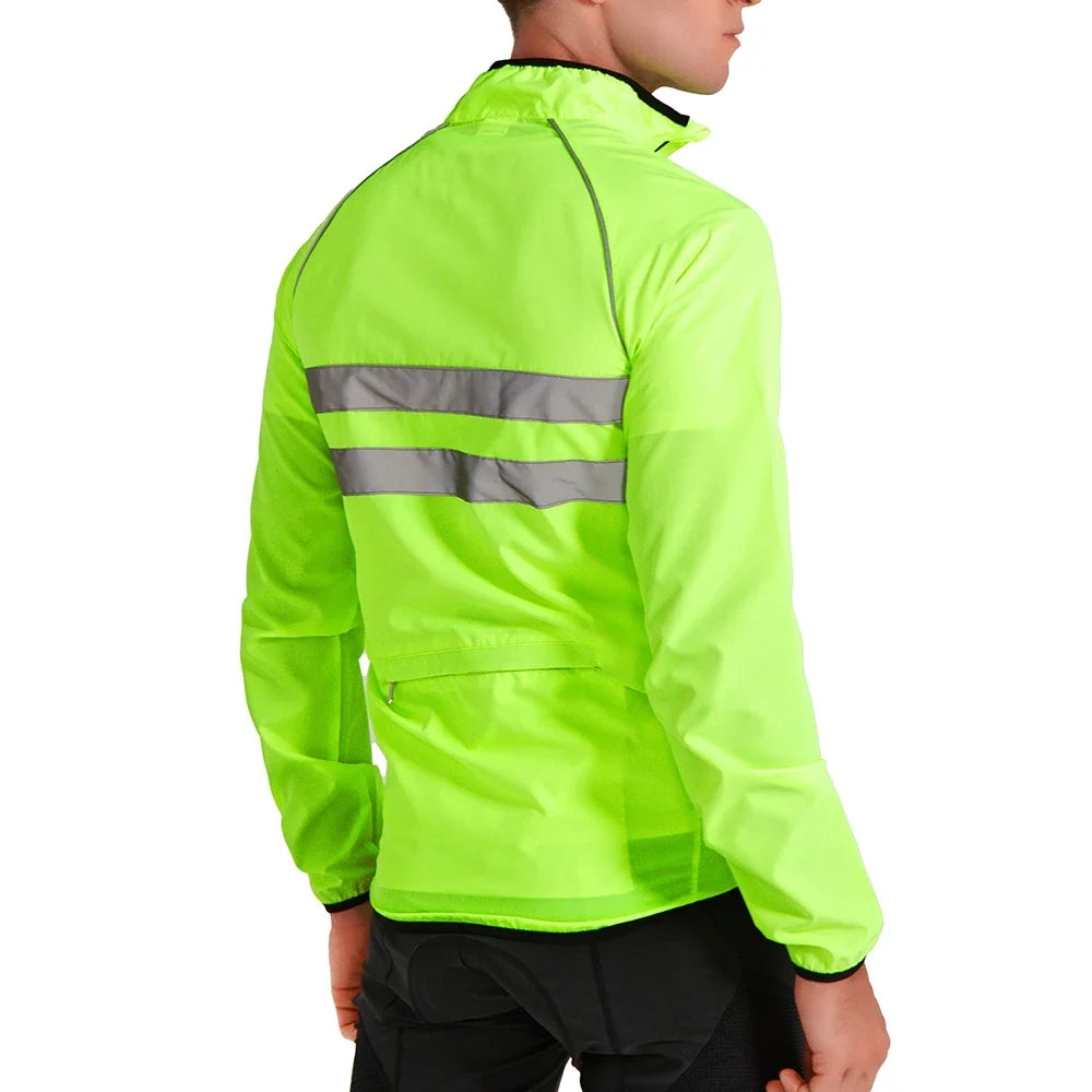WOSAWE Men Cycling Windbreaker MTB Bicycle Long Sleeve Coat Water Resistant Outdoor Sport Jersey Bike Jacket Cycling Clothing