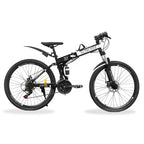 26 Inch Mountain Bike for Men & Women, 21 Speed Dual Suspension Adult Bicycle with Adjustable Disc Brake High Carbon Steel Frame