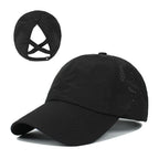 Women's High Ponytail Mesh Baseball Cap | Quick-Dry Breathable Sun Hat for Outdoor Sports