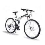 26 Inch Mountain Bike for Men & Women, 21 Speed Dual Suspension Adult Bicycle with Adjustable Disc Brake High Carbon Steel Frame