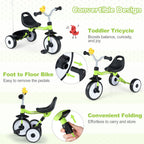 Toddler Tricycle with 3-Position Seat and Storage Basket for Kids