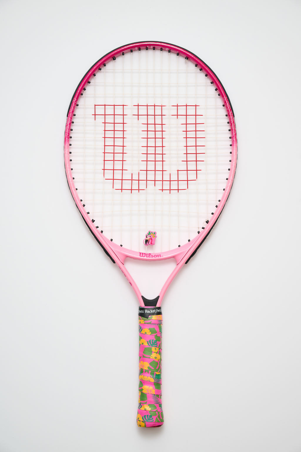 Flamingo Tennis Overgrip Tape and Matching Shock Absorbing Dampener for Tennis Racket