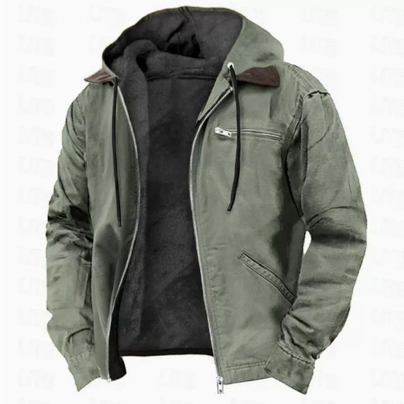Men’s Fleece-Lined Zip-Pocket Jacket, Relaxed Fit