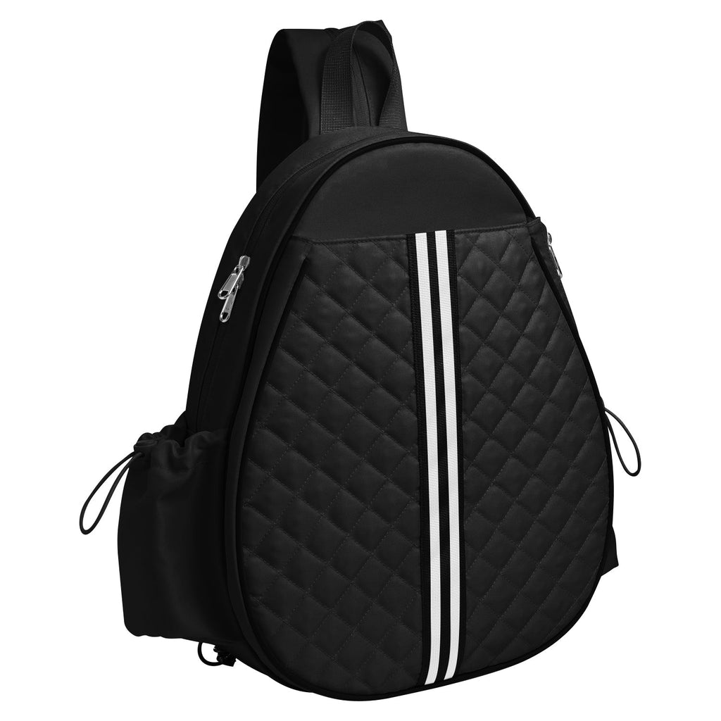 Pickleball Sling Bag for Men Women Waterproof Badminton Tennis Backpack with Wet Pocket Hidden Fence Hook Machine Washable