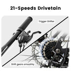 24" TrailX Adult Mountain Bike | 21-Speed Full Suspension (Gray)