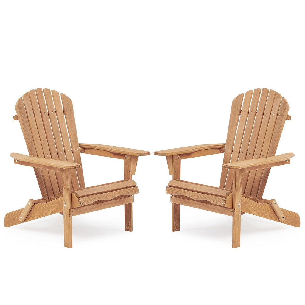 Lounge Patio Chair For Garden Outdoor Wooden Folding Adirondack Chair (Set of 2) Solid Cedar Wood Lounge Patio Chair For Garden