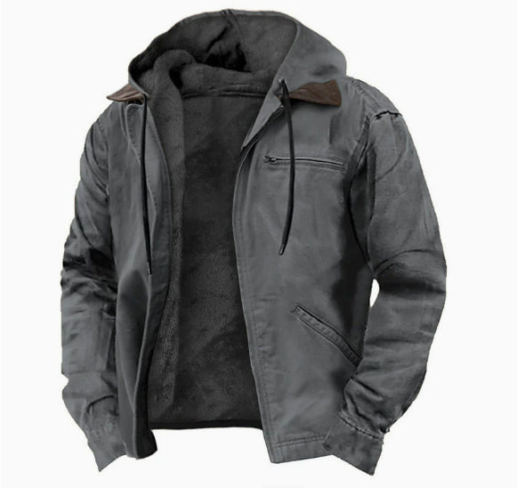 Men’s Fleece-Lined Zip-Pocket Jacket, Relaxed Fit