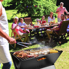 Foldable Charcoal BBQ Grill – Portable Triangle Design for Camping