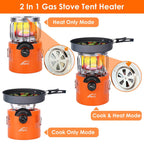 2000W 2-in-1 Gas Tent Heater and Camping Stove
