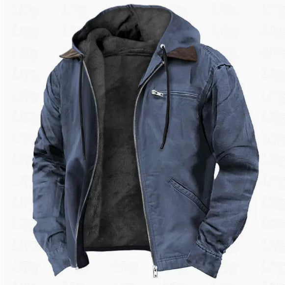 Men’s Fleece-Lined Zip-Pocket Jacket, Relaxed Fit
