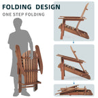 Lounge Patio Chair For Garden Outdoor Wooden Folding Adirondack Chair (Set of 2) Solid Cedar Wood Lounge Patio Chair For Garden