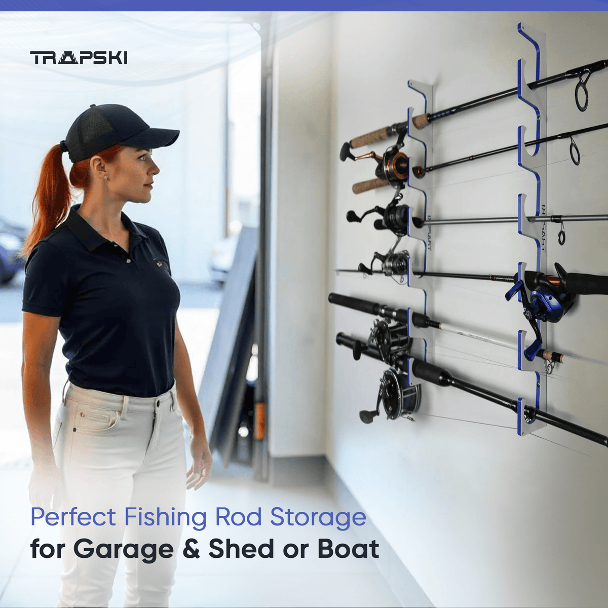 Made in the USA Premium Fishing Rod Racks | Wall or Ceiling or Boat Mounted