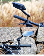 Bicycle Handlebar Rear View Mirror Bike Cycling Wide Range Back Sight Reflector Bicycle Rear View Mirror Adjustable Rotatable Bicycle Rear View Glass Mirror Wide Angle Acrylic Convex Safety Mirror For Mountain