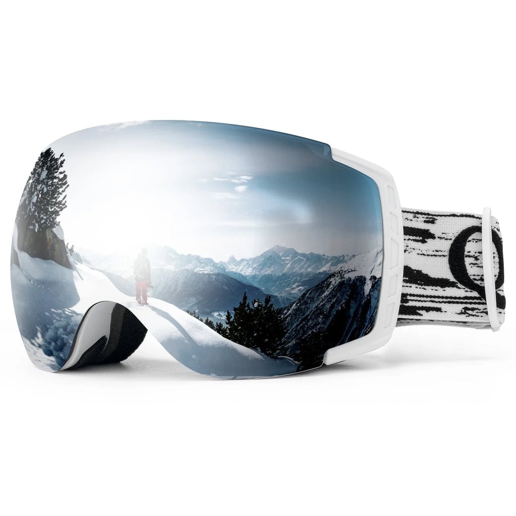 Anti-Fog Ski Goggles UV400 Protection Double-Layer Lenses for Clear View