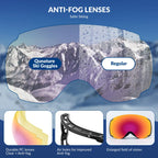 Anti-Fog Ski Goggles UV400 Protection Double-Layer Lenses for Clear View