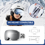 Anti-Fog Ski Goggles UV400 Protection Double-Layer Lenses for Clear View