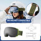 Anti-Fog Ski Goggles UV400 Protection Double-Layer Lenses for Clear View