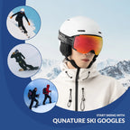 Anti-Fog Ski Goggles UV400 Protection Double-Layer Lenses for Clear View