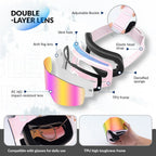 Frameless Anti-fog Ski Goggles with UV400 Protection for Men & Women
