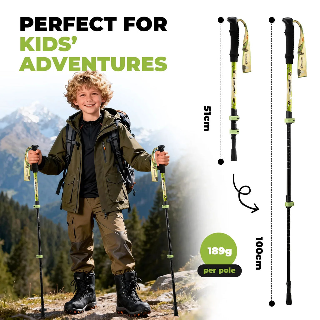 Kids Aluminum Trekking Pole with Adjustable Height