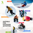 Kids Anti-fog Ski Goggles with UV400 Protection for Pre-teens & Teenagers