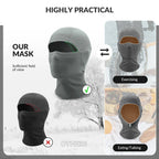 Waffle Grid Hooded Mask with Full-Face Cold Protection & Comfort Fit