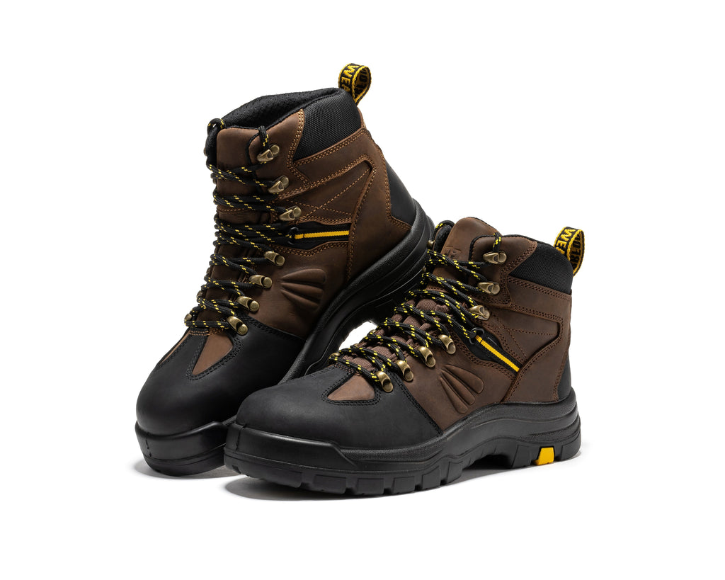 ROCKROOSTER Marfa Brown 6 inch Waterproof Composite Toe Leather Work Boots CP211